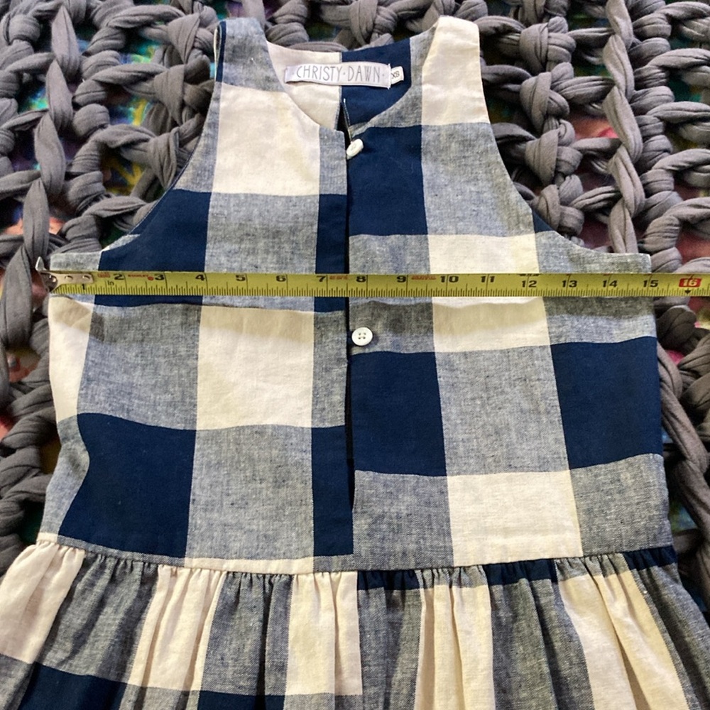 Christy Dawn Blue and White Gingham Halter Sundress - Picture 6 of 16
